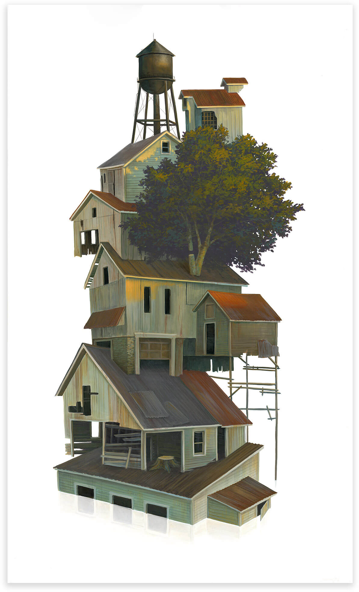 Two Trees – Acrylic painting by Delaware artist Damon Pla